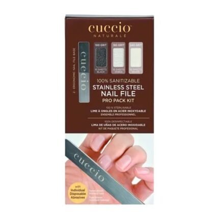 Kit Lixa Cuccio Manicure - Gramatura 100/180/240 + bases metal