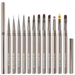 Kit 12 Pinceis Nail Art Brush