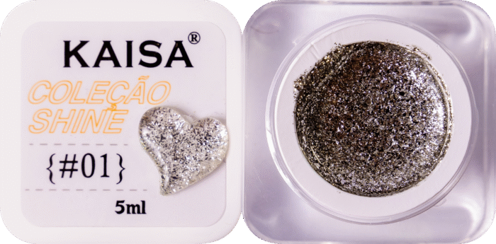 Glitter em Gel Shine Kaisa #1 Prata - Imagem 1